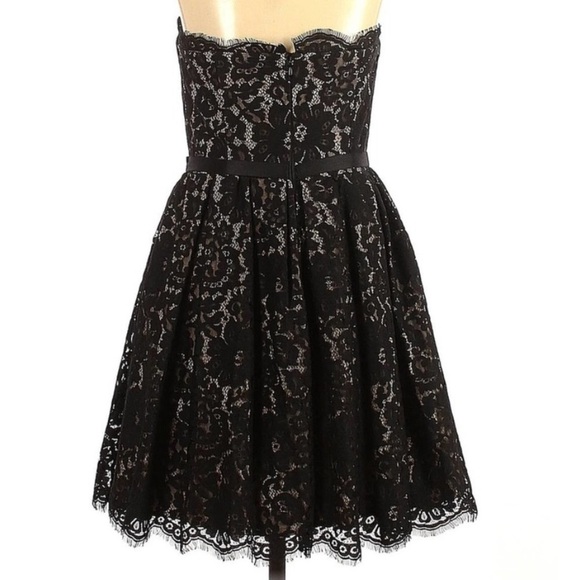 Robert Rodriguez Black Lace Strapless Fit Flare Mini Cocktail Dress Size 8 - Picture 7 of 17